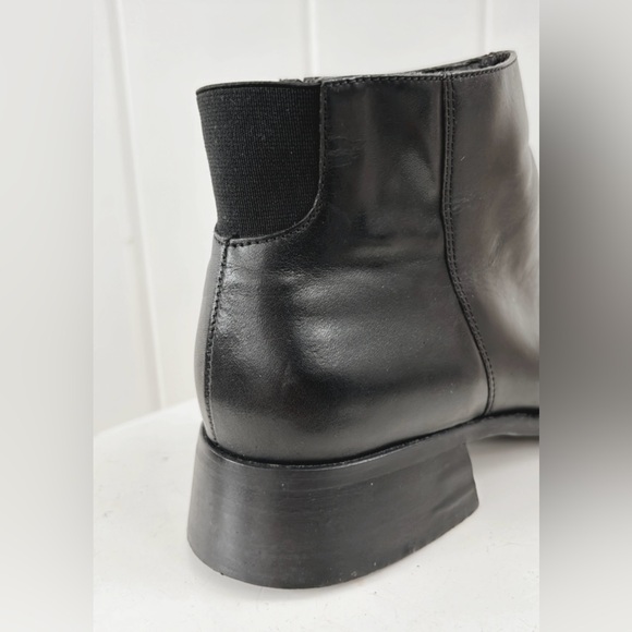 Unisa Leather Boots Chelsea Black Ankle Women 8.5 Chunky Minimal Minimalist - Picture 10 of 15